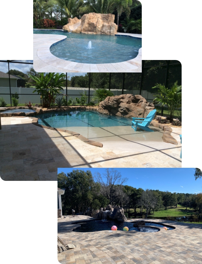 3 different images composited for Natural Pool elements